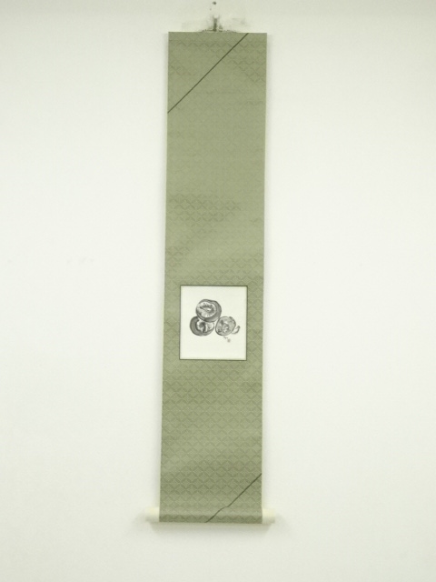 JAPANESE WALL HANGING SCROLL / HAND PAINTED / SHIITAKE / ARTIST WORK